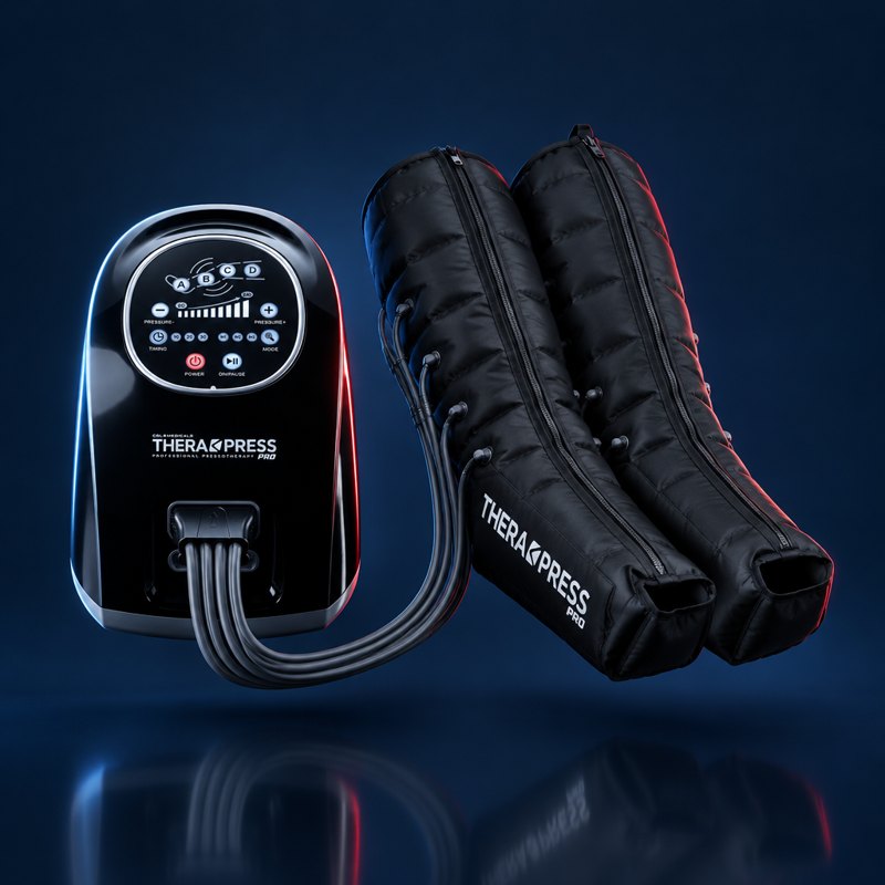 Botas de compresión Therapress Pro con su unidad de control